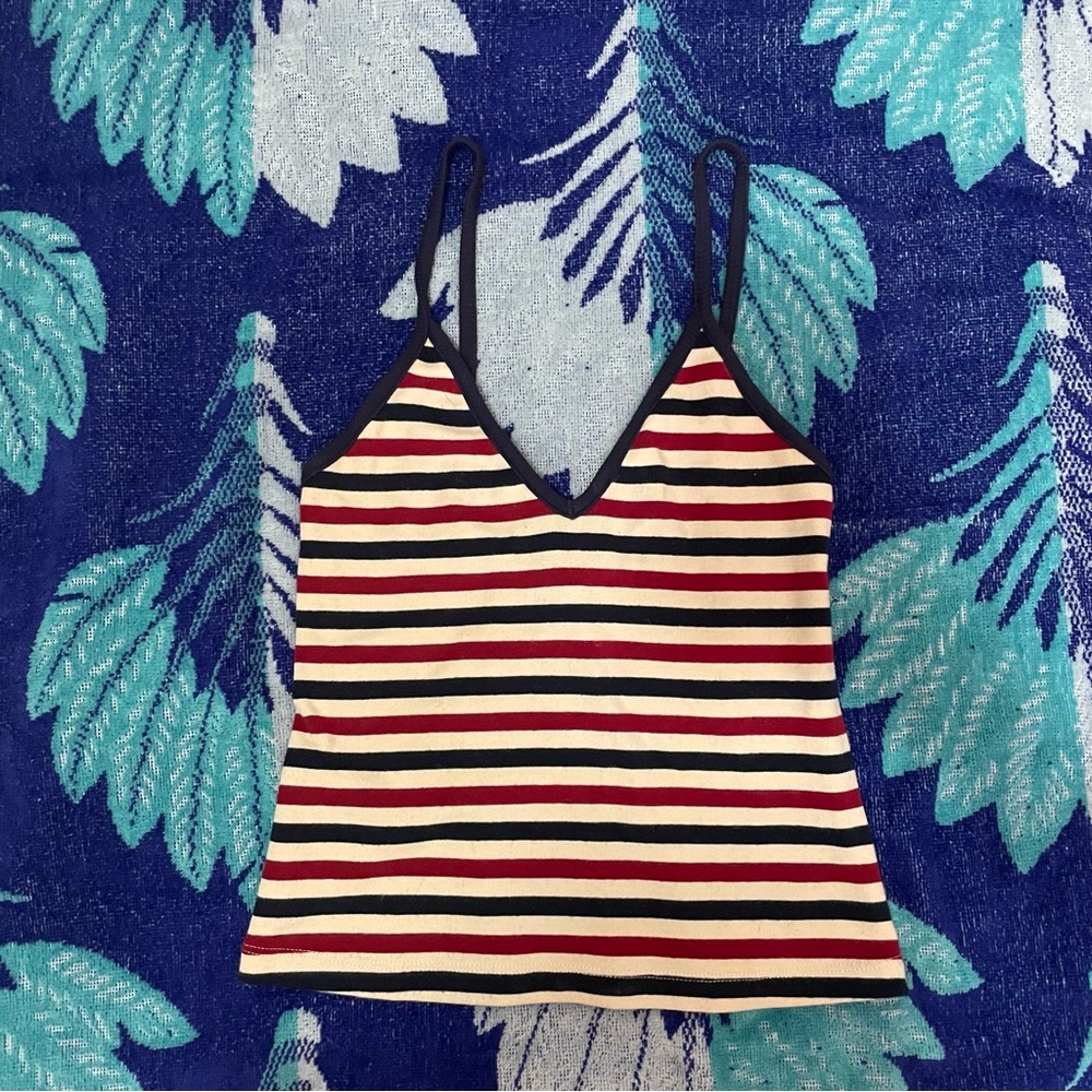 brandy melville striped v neck tank